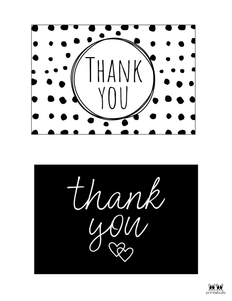 150+ printable thank you cards - free | printabulls